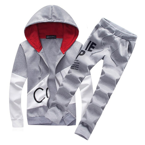 Image of Tracksuit Men Set Letter Sportswear Sweatsuit Male Sweat Track Suit Jacket Hoodie with Pants Mens Sporting Suits 5XL Large Size