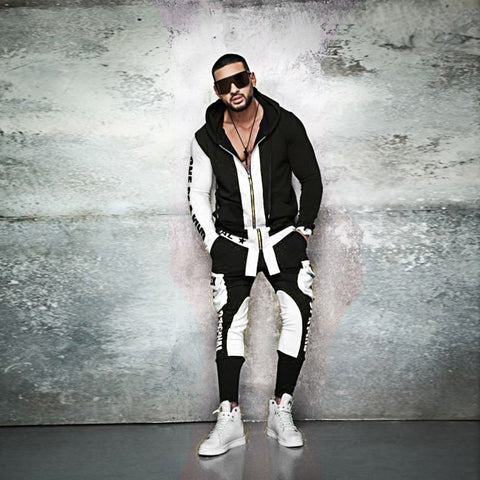 Image of ZOGAA Brand Mens 2 Piece Tracksuit Set Causal Sweat Suit Streetwear Hoodies Sweatpants Suit Letter Printing Joggers Sets for Men